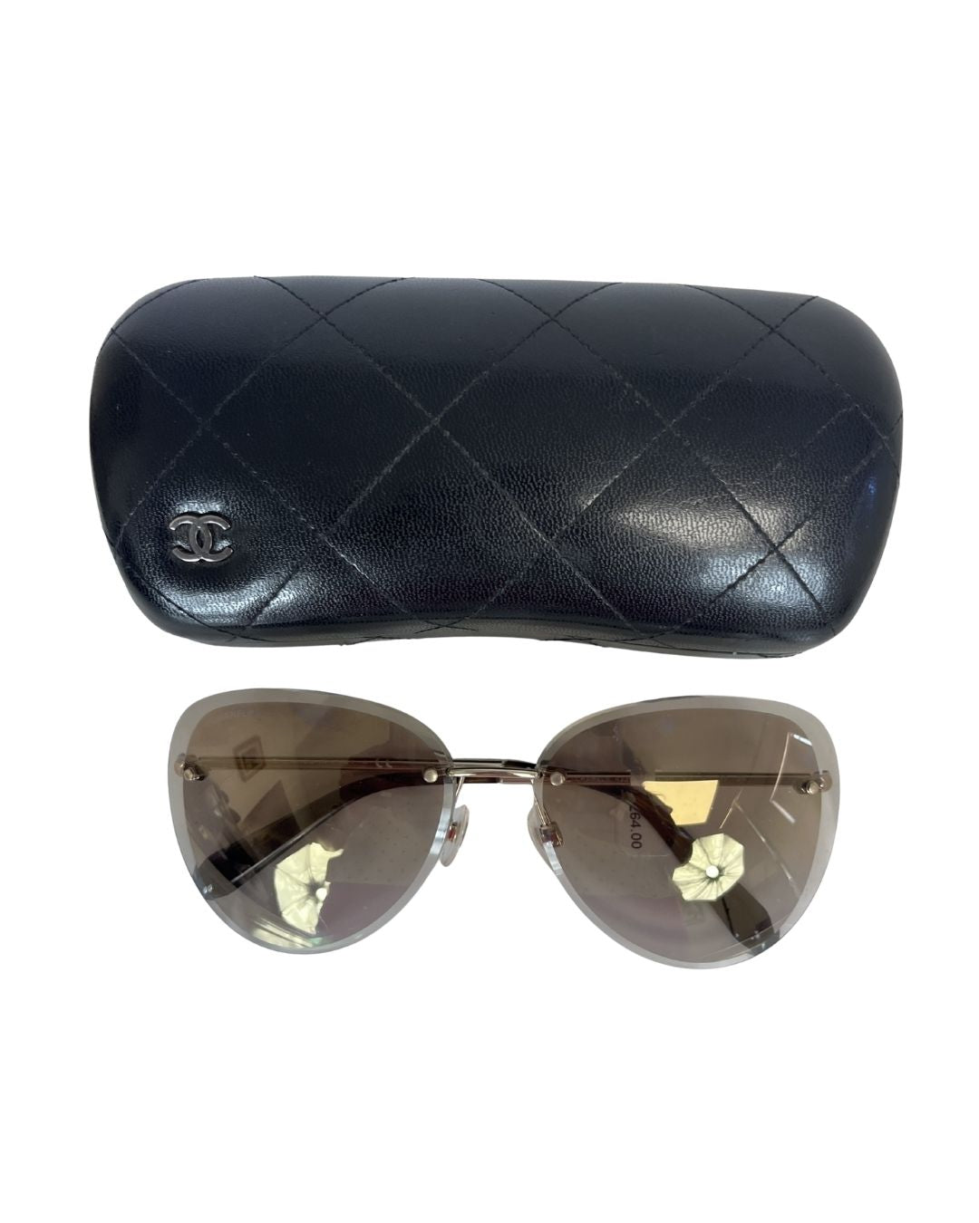 CHANEL Triangle Gold Sunglasses