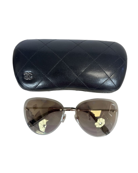 CHANEL Triangle Gold Sunglasses