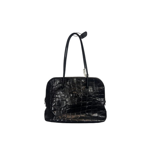 Vintage Mulberry Croc Embossed Large Shoulder Briefcase