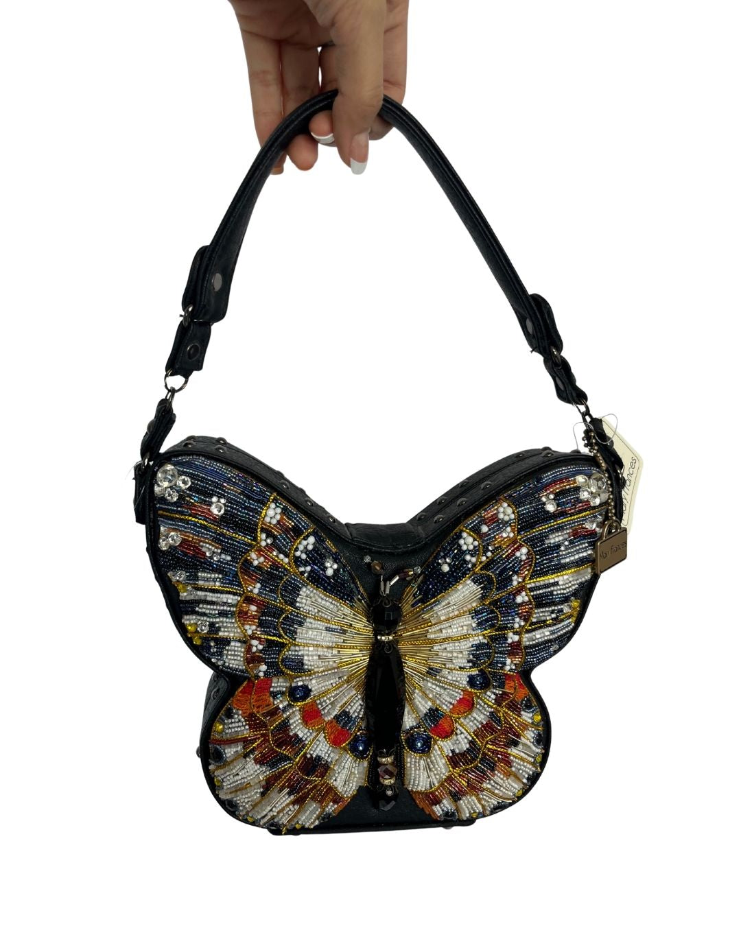 MARY FRANCES Dream Chaser Beaded Butterfly Handbag
