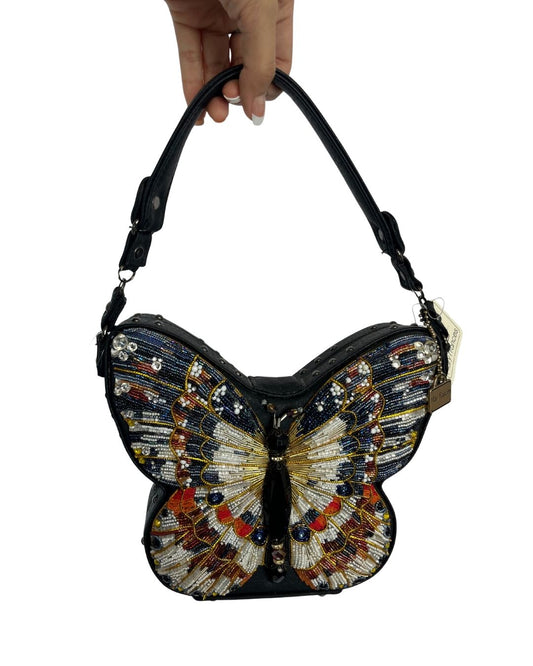 MARY FRANCES Dream Chaser Beaded Butterfly Handbag
