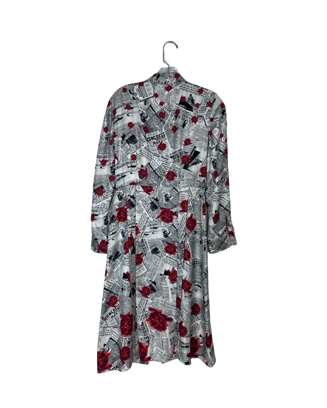 GABRIELA HEARST Newspaper Print Shirt Dress (Size 8)
