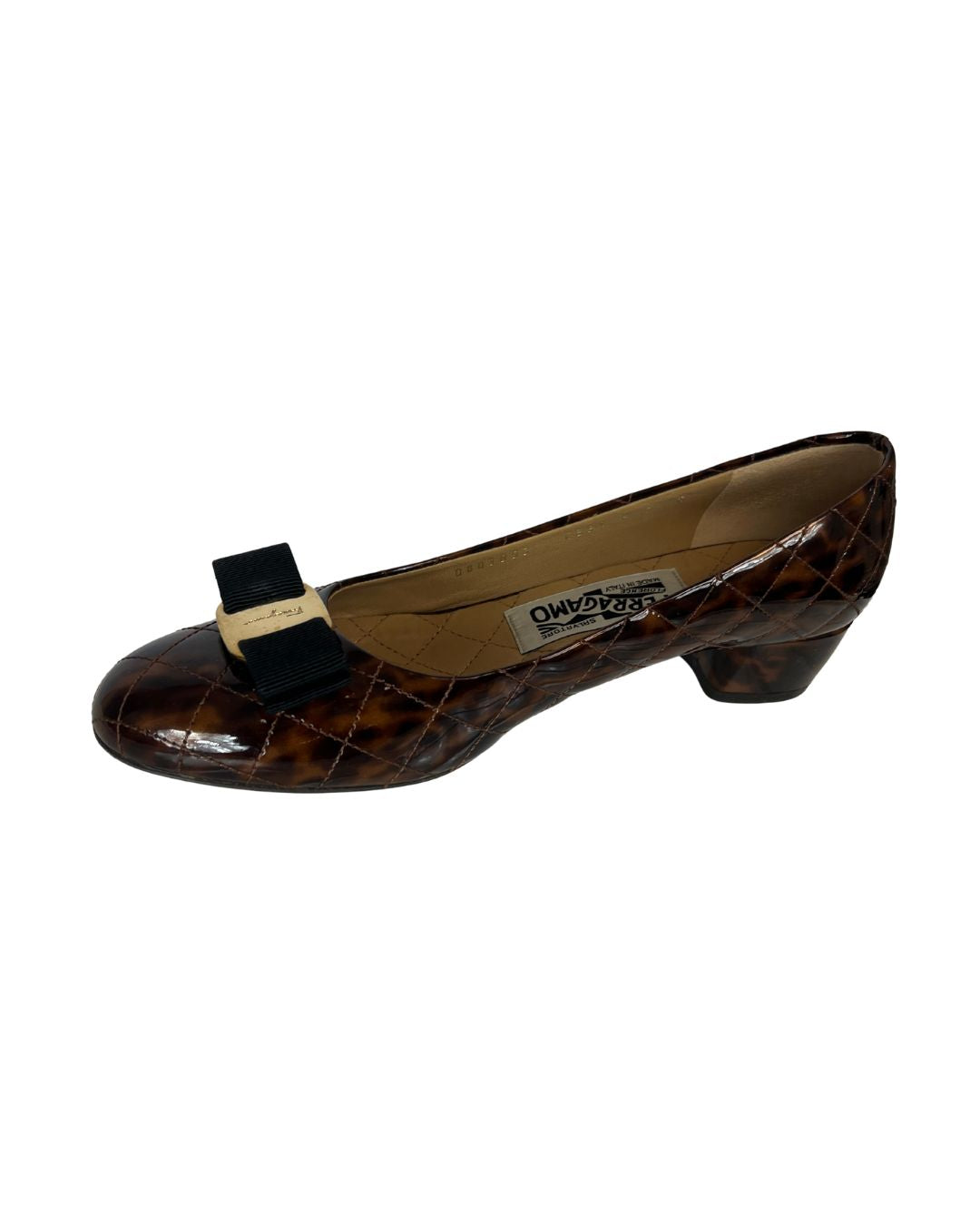 FERRAGAMO Patent Leather Brown Pumps