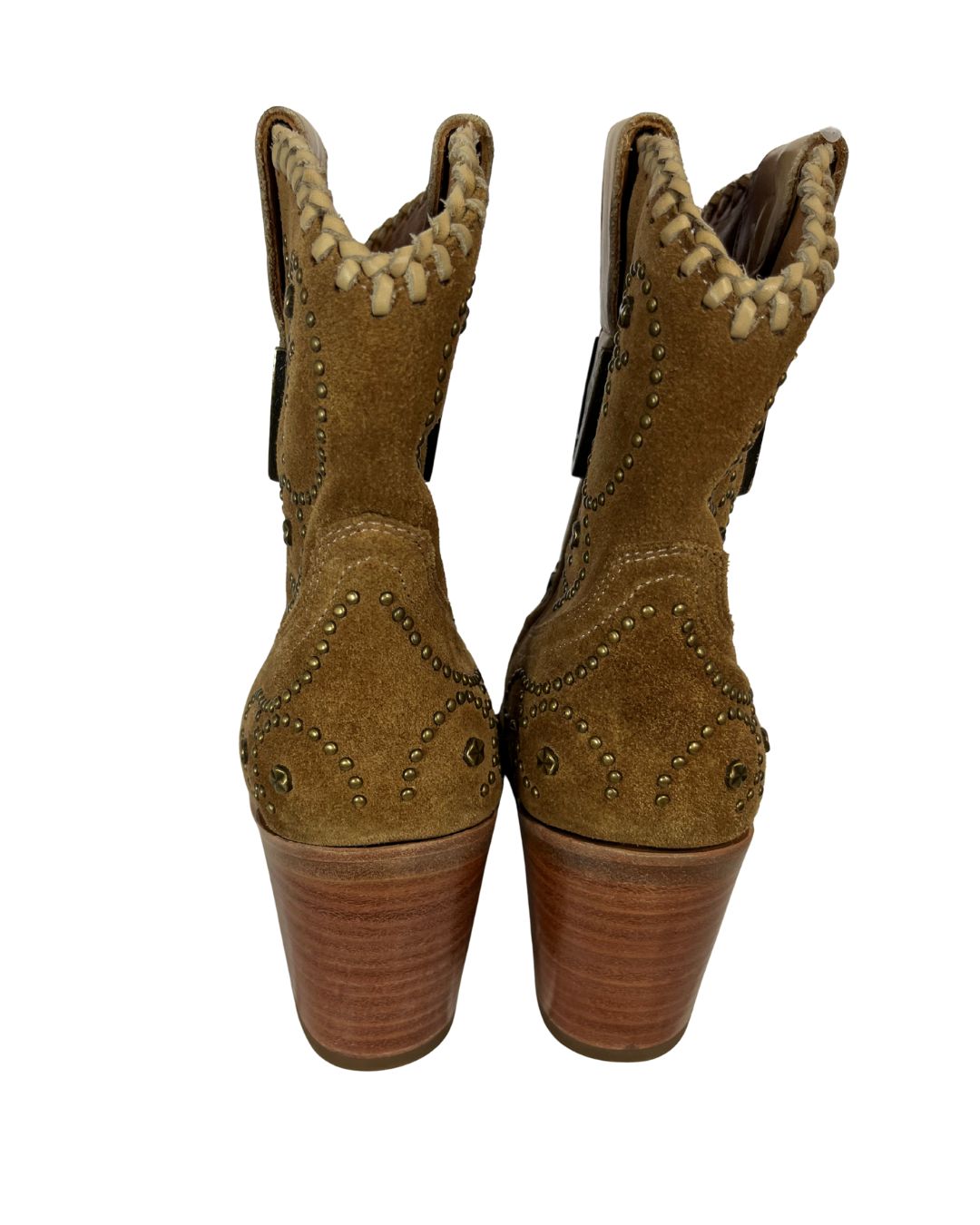 FRYE Suede Victoria Stud Short Cowboy Boots (US 7.5)