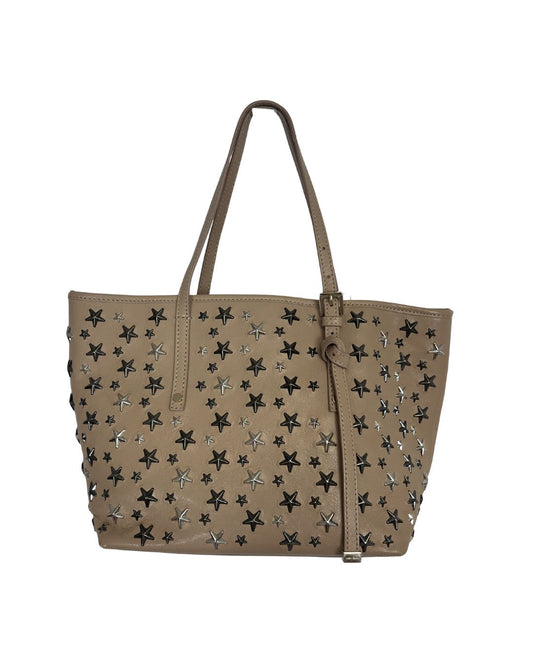 JIMMY CHOO Sasha Tan Leather Tote Bag