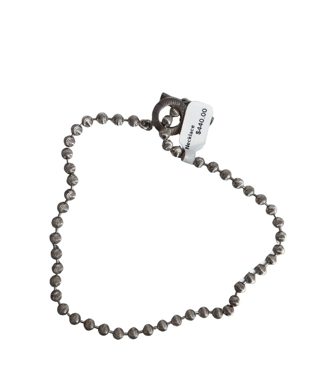 GUCCI Silver Ball Chain Toggle Necklace
