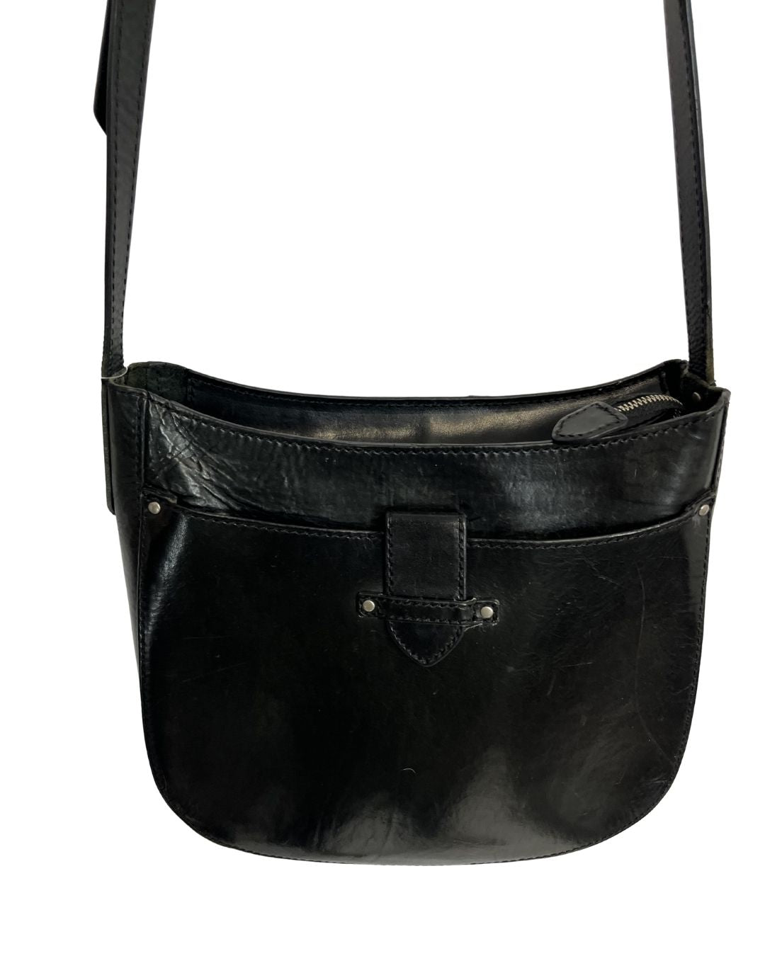 FRYE Black Leather Crossbody Bag