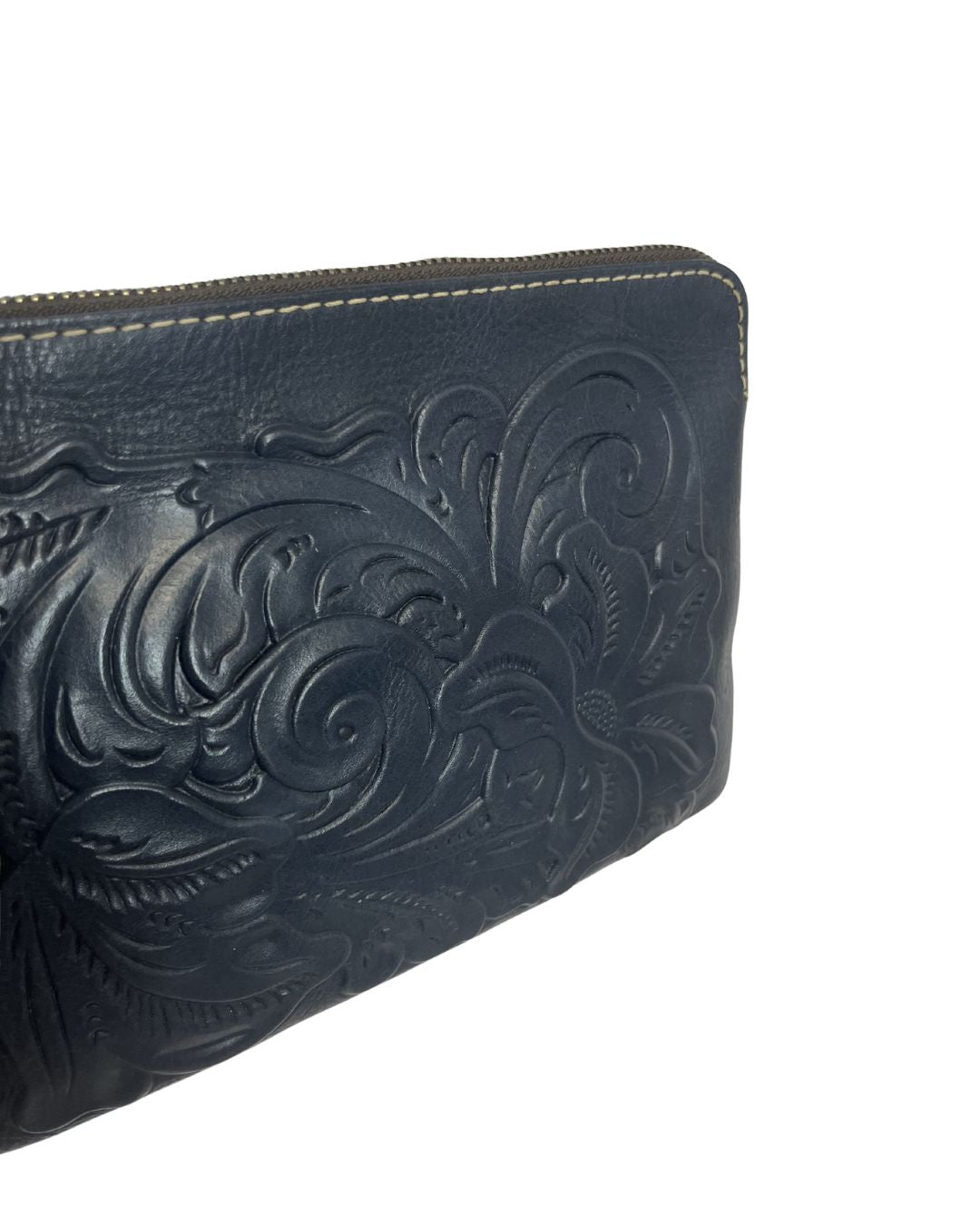 PATRICIA NASH Cassini Deep Blue Leather Wristlet