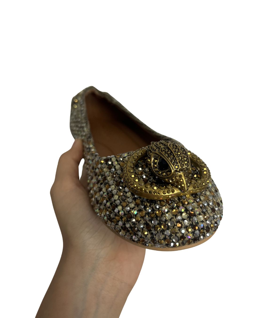 KURT GEIGER London Chelsea Crystal Embellished Flats (Size 6.5)