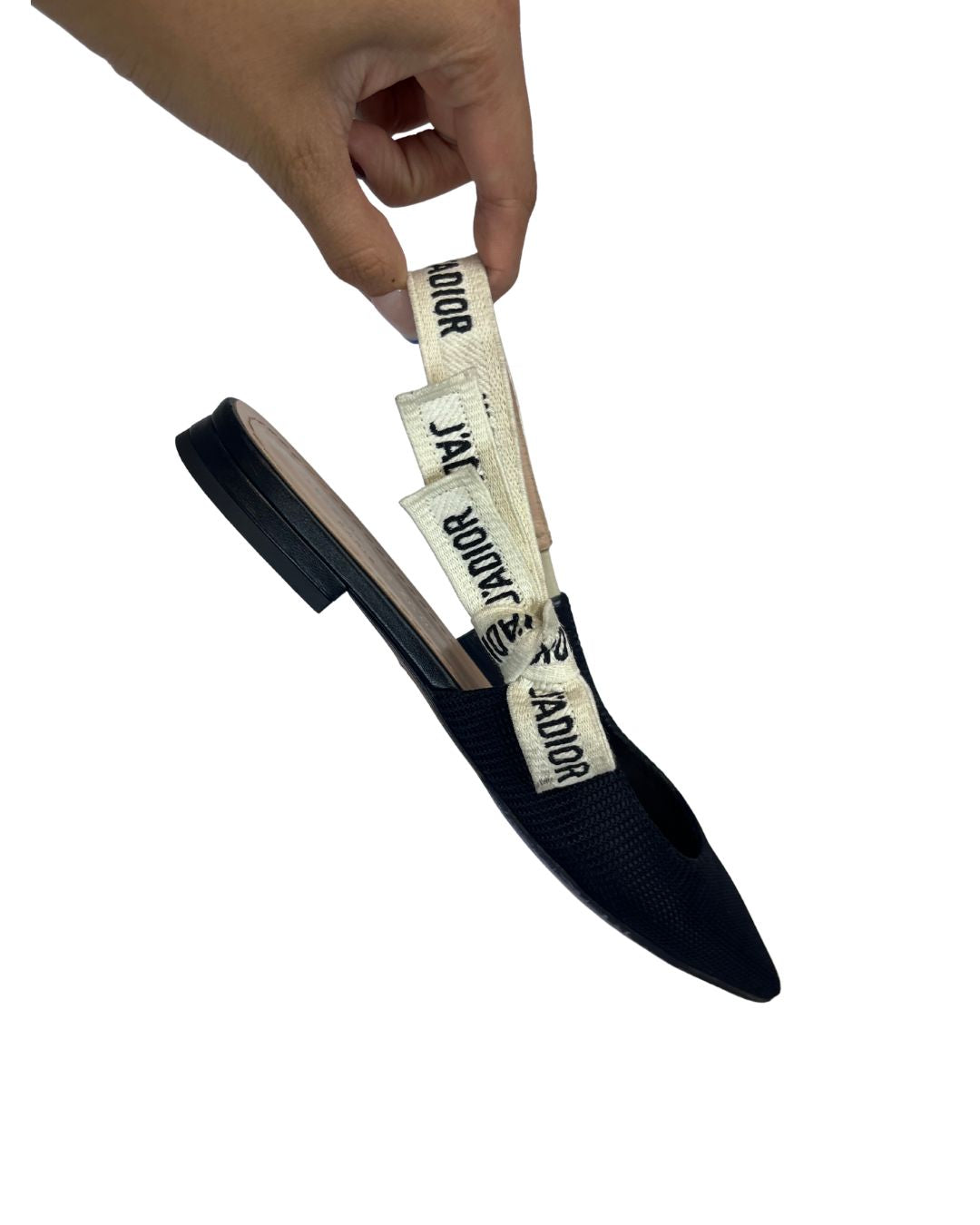 DIOR J'Adiore Black Slingback Flats (Size 35)