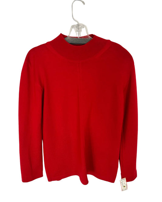 LOUIS FERAUD Deep Red High-Neck Sweater (Size 8)