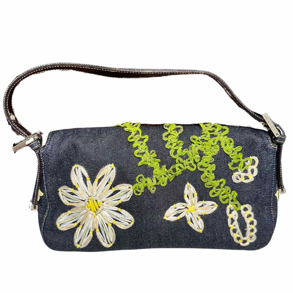 FENDI  Baguette Denim with Daisies