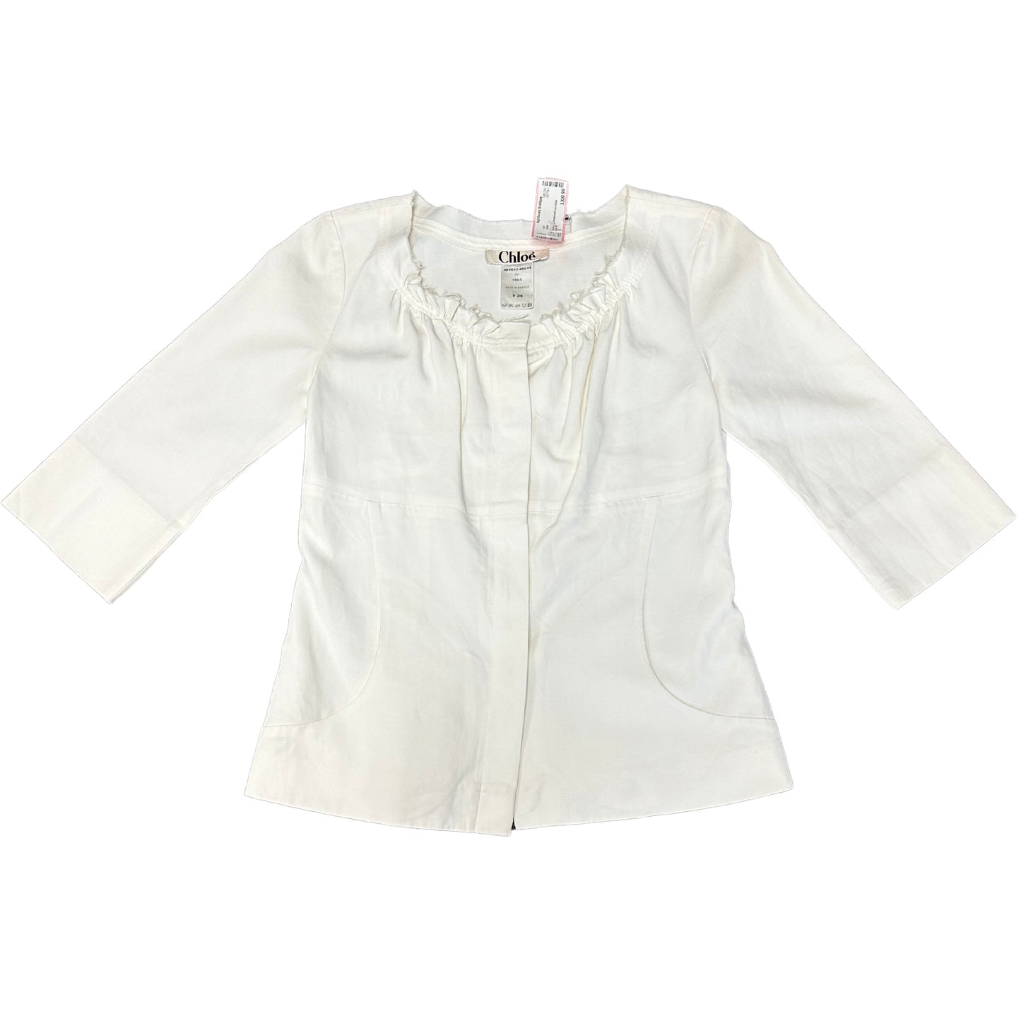 CHLOE Raw Edge Button-Up with Pockets