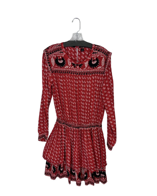 LES FILLES Red Bandana Print Dress (Size L)