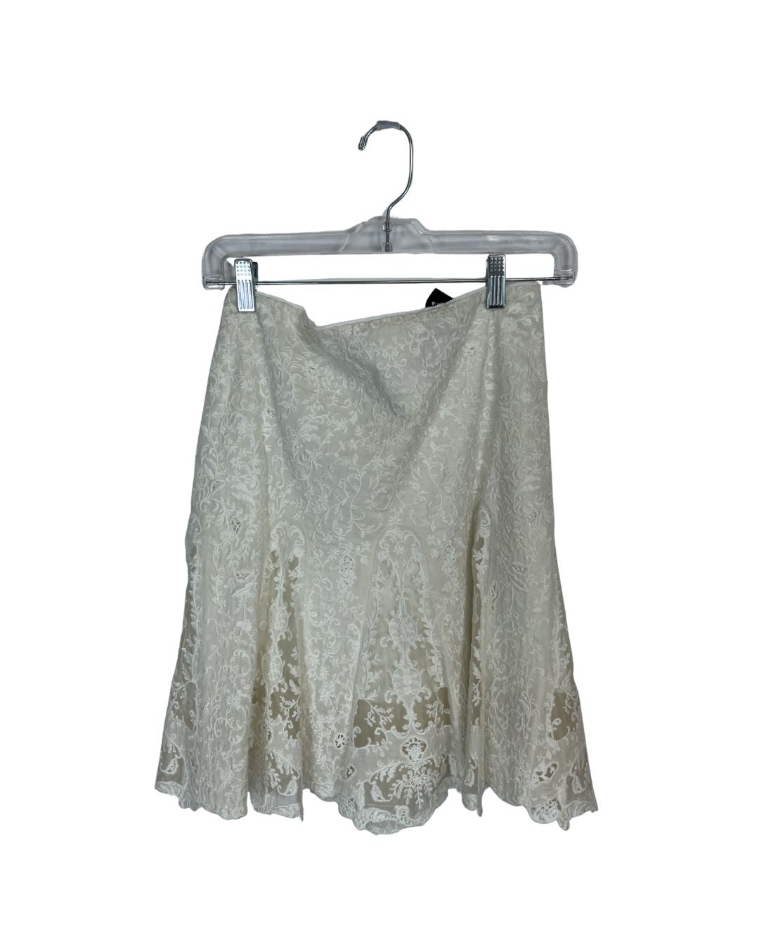 ELIE TAHARI White Lace Skirt & Blazer Suit Set (Size XS)