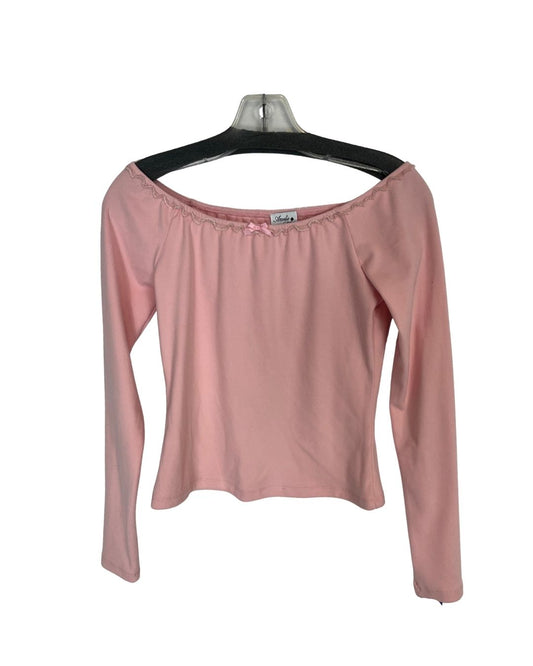 AMELIE TEJE Pink Long Sleeve Bow Top (Size M)