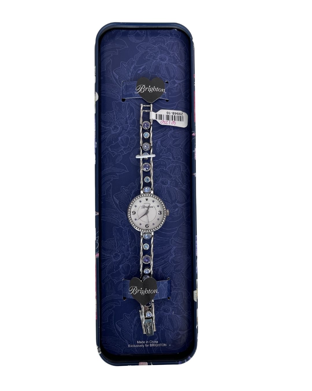 BRIGHTON Corona Blue & Lavender Rhinestone Watch