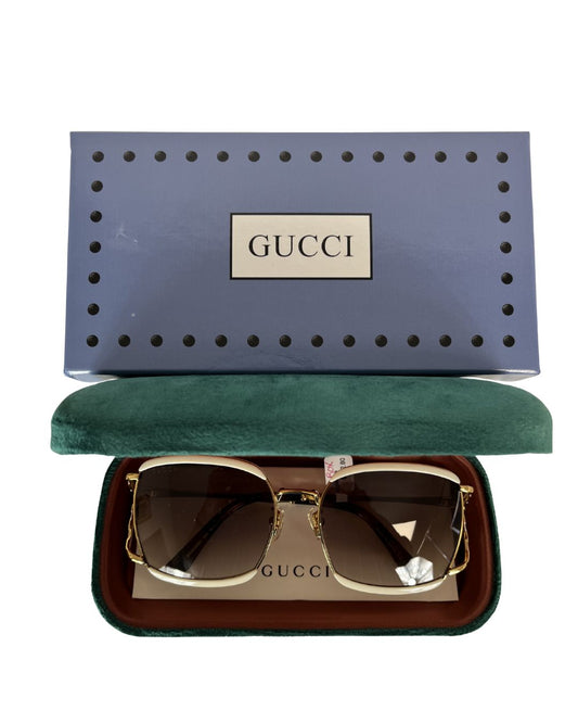 GUCCI Ivory Oversized Square Sunglasses