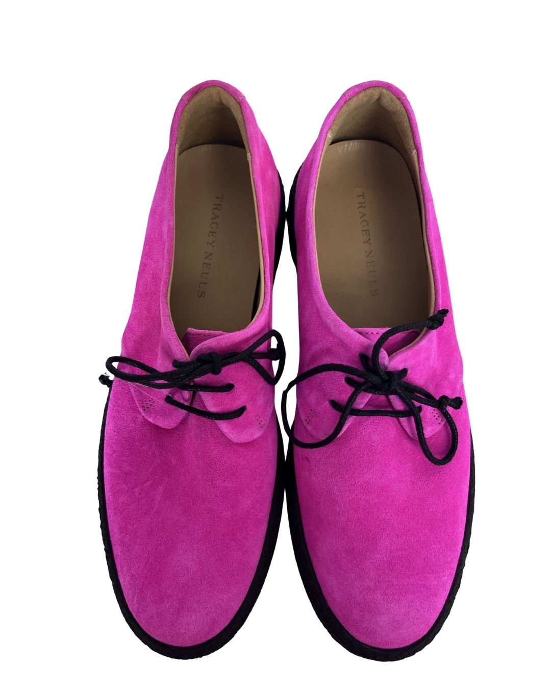 TRACEY NEULS Pink Suede Oxford Shoes (Size 9)