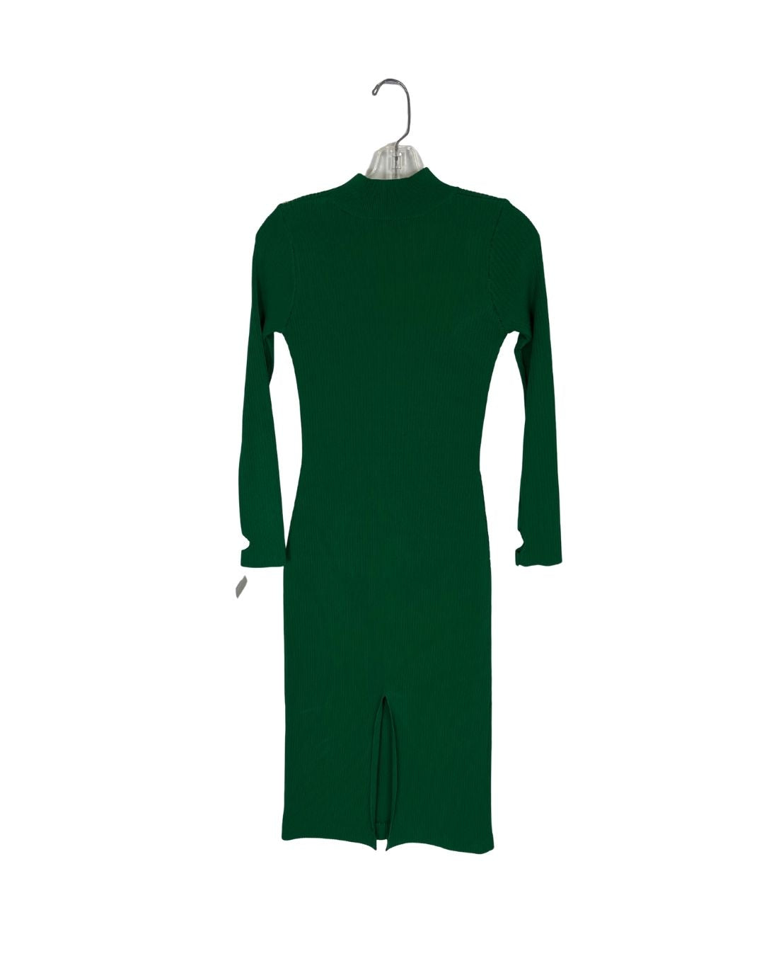 MONSE Ribbed Keyhole Green Knit Dress (Size S)
