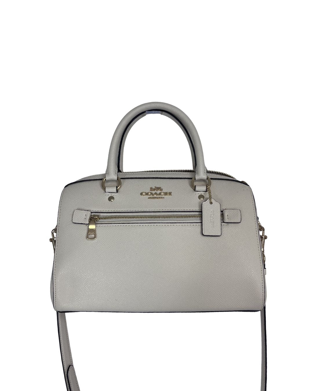COACH White Leather Rowan Satchel Handbag