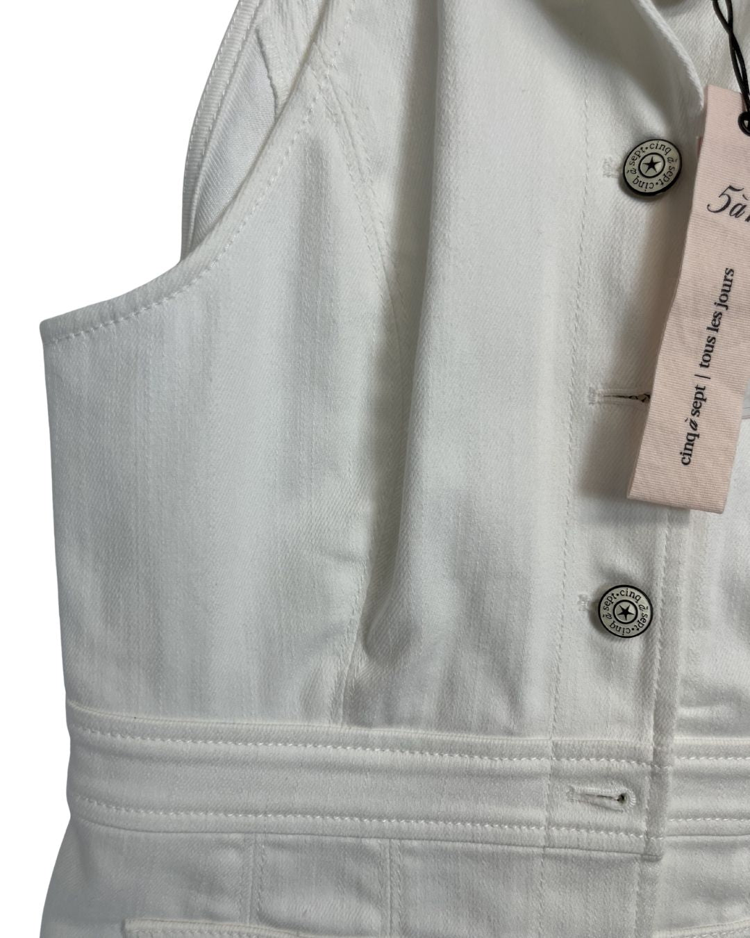 CINQ A SEPT Lilian White Button Down Mini Dress (Size 4)