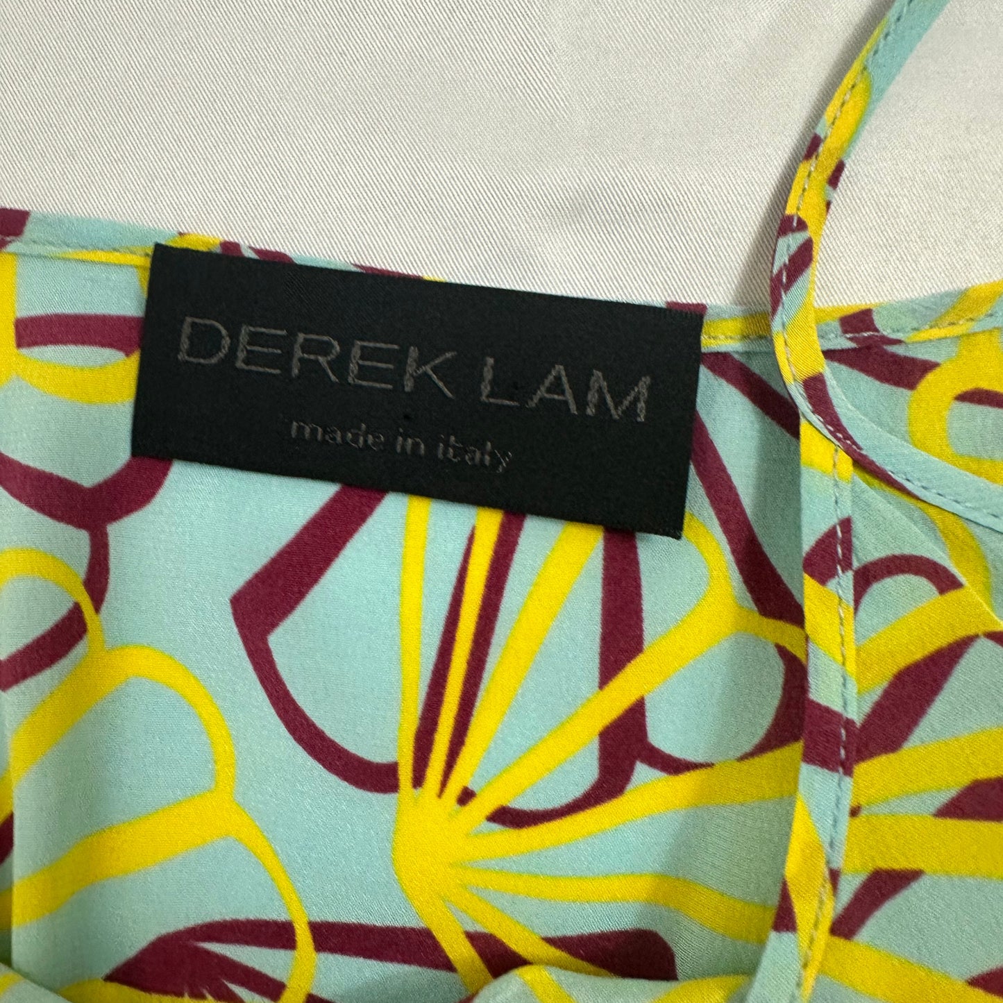 DEREK LAM Silk Patterned Dress with Belt