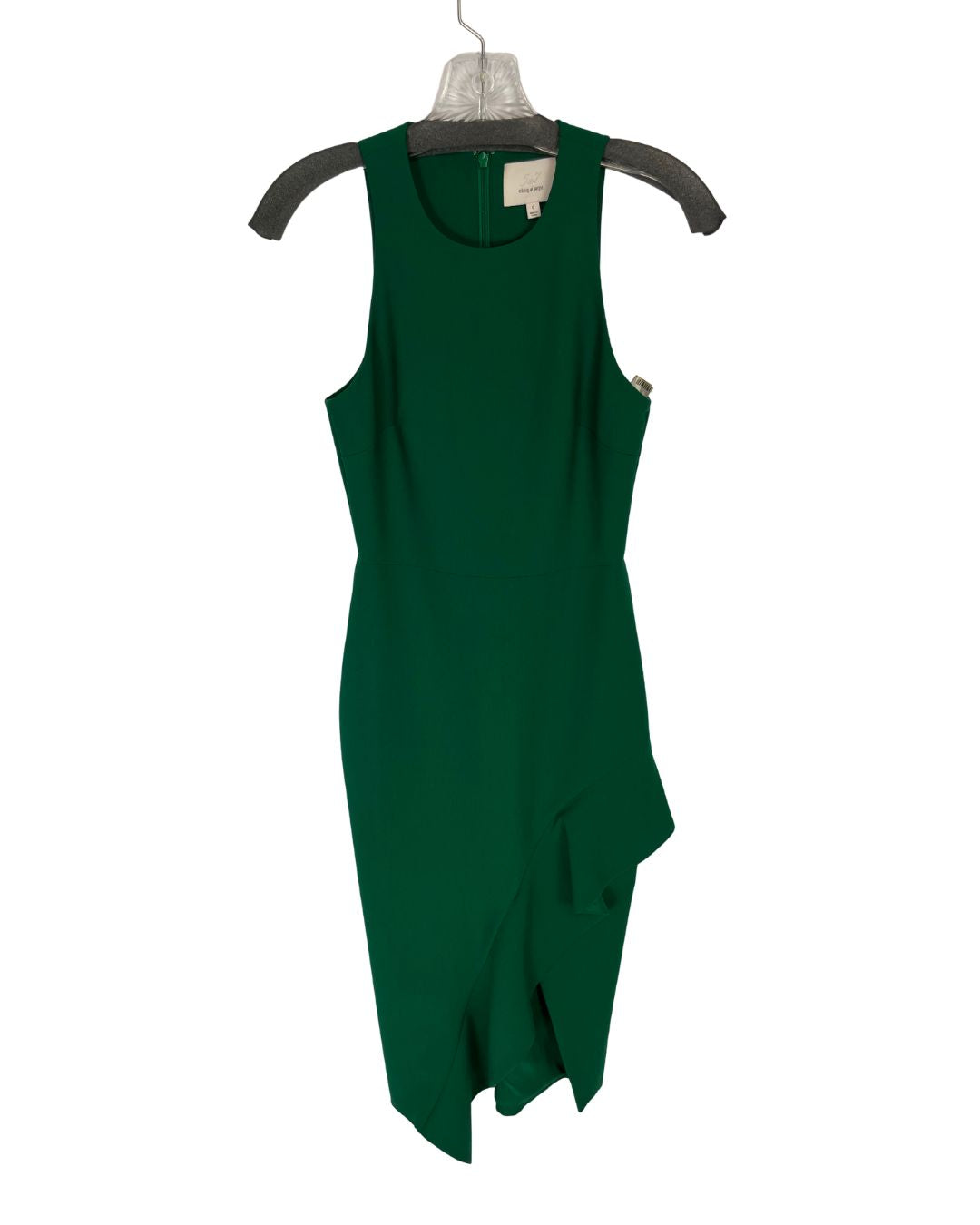 CINQ Á SEPT Piper Ruffle Green Sheath Dress (Size 0)