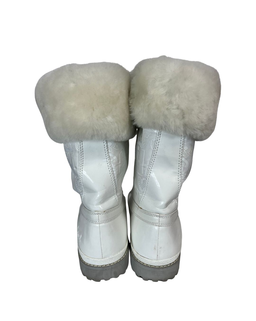 COACH Leonora White Patent Leather Snow Boots (US 10)