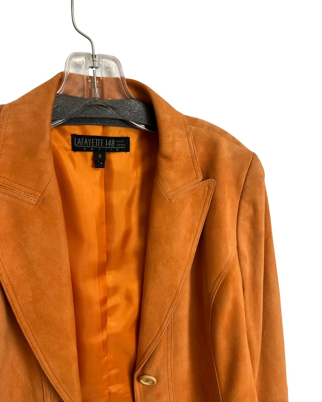 LAFAYETTE 148 Orange Suede Blazer Jacket (Size 8)