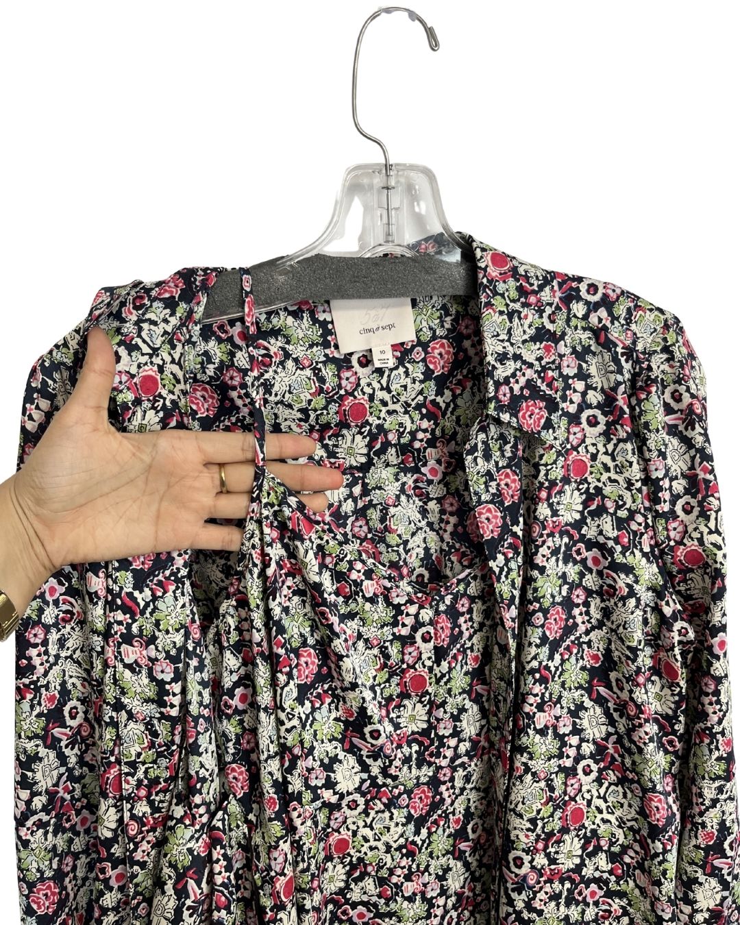 CINQ A SEPT Floral Midi Dress (Size 10)