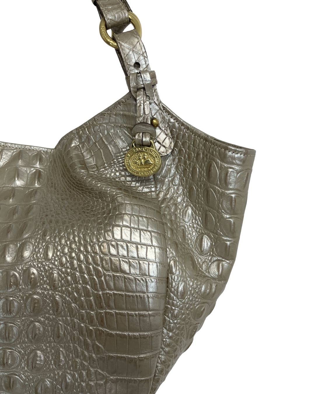 BRAHMIN Alligator Embossed Jacqueline Leather Hobo Bag