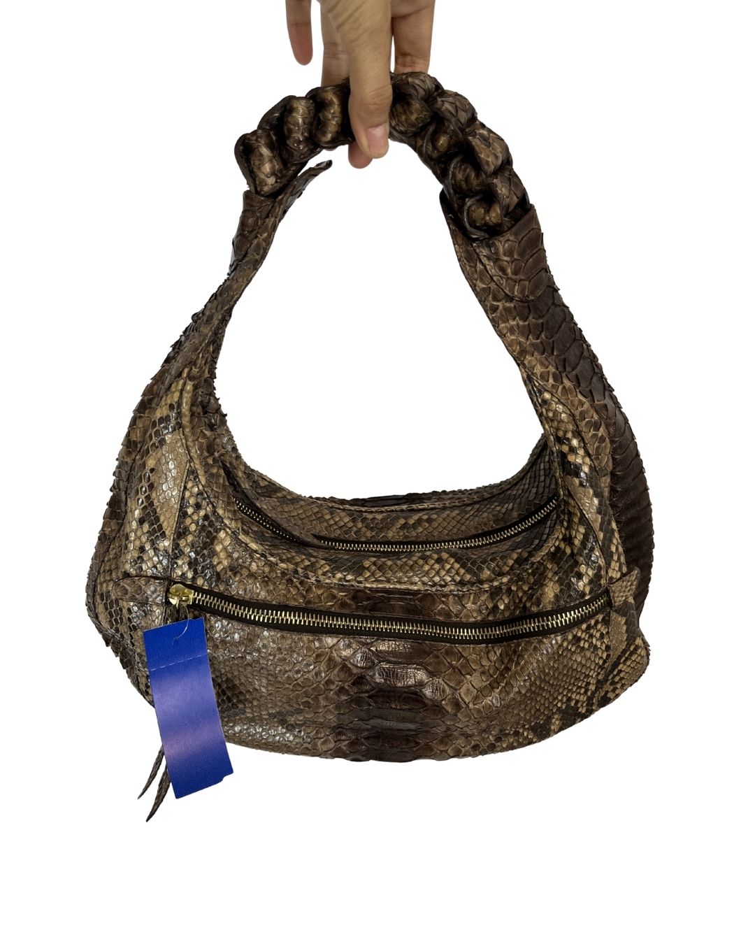 NANCY GONZALEZ Snake Skin Brown Handbag