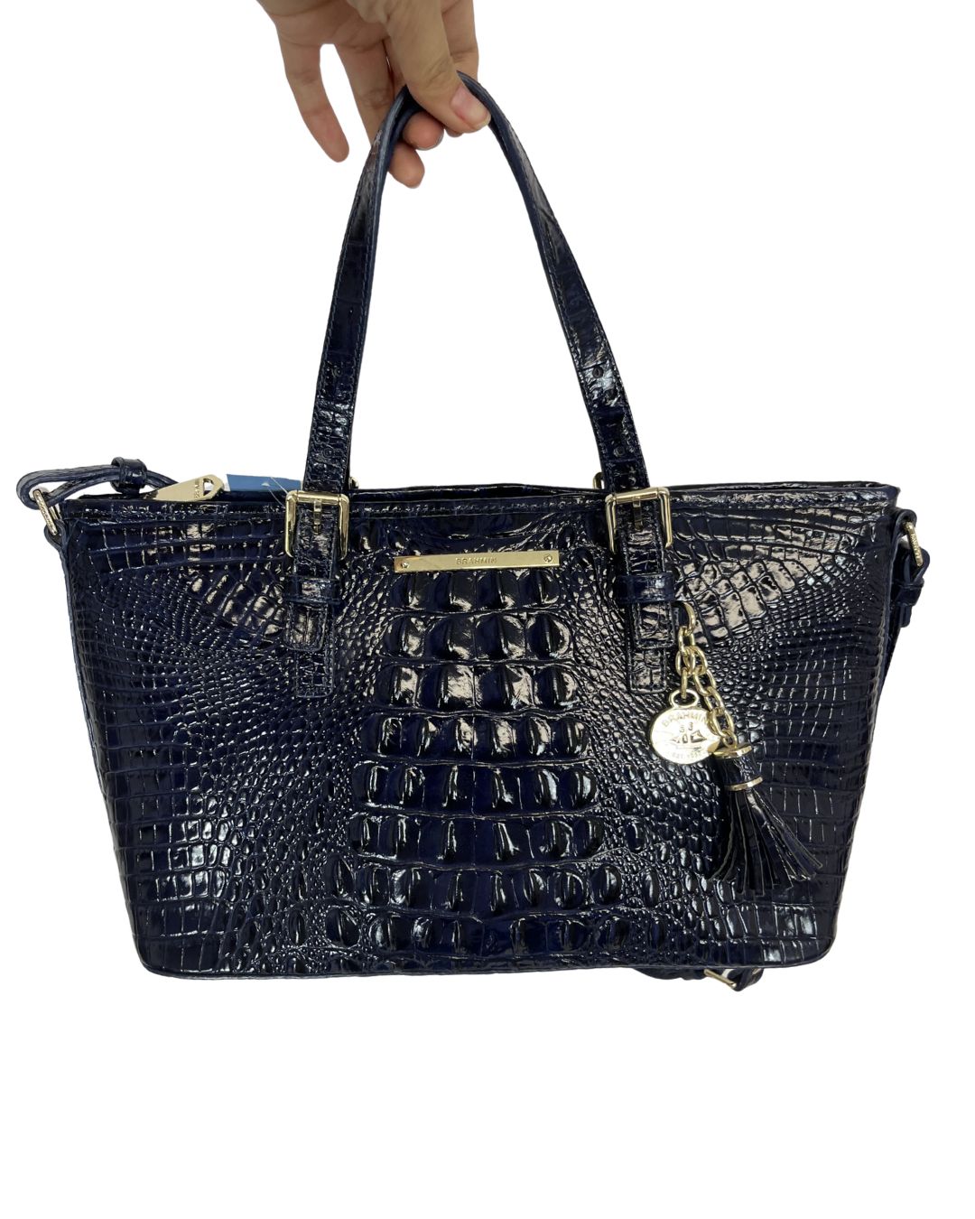 BRAHMIN Medium Asher Blue Tote Bag