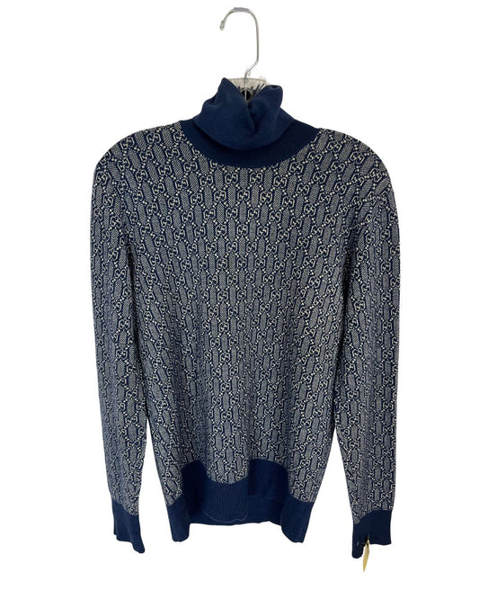 GUCCI Vintage Blue Cashmere Turtleneck Sweater (Size S)