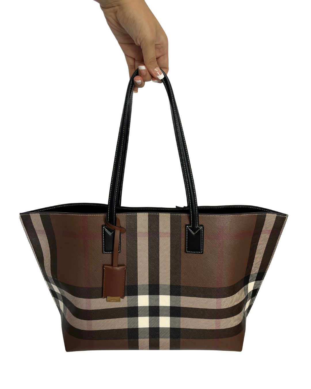 BURBERRY Medium Check Birch Brown Tote Bag