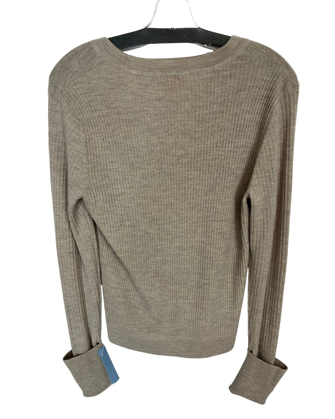 TORY BURCH Beige Wool Cardigan (Size XL)