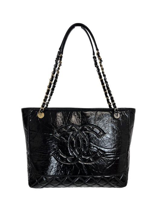 CHANEL Paris Rue Cambon 31 Black Leather Tote Bag