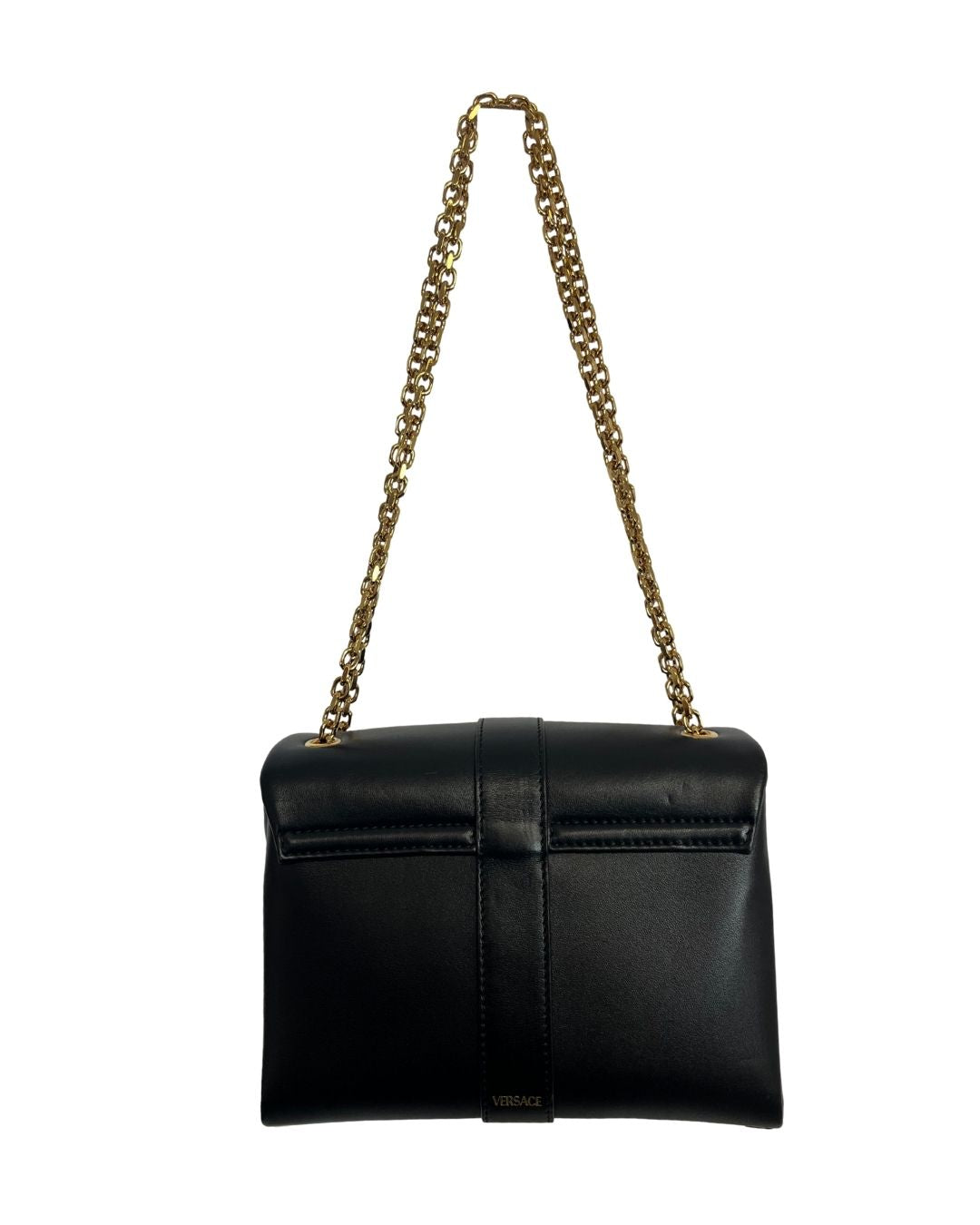 VERSACE Medusa '95 Kleio Flap Black Shoulder Bag Purse