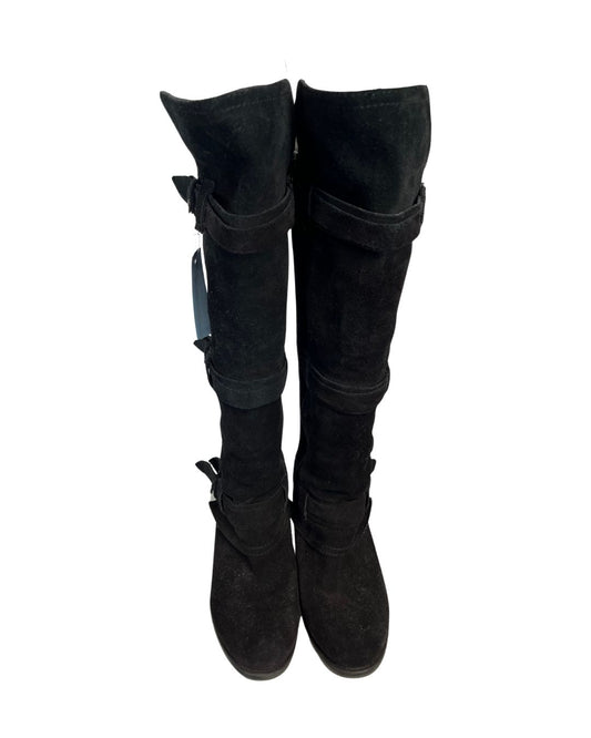 CALVIN KLEIN Black Suede Buckle Boots (Size 9)