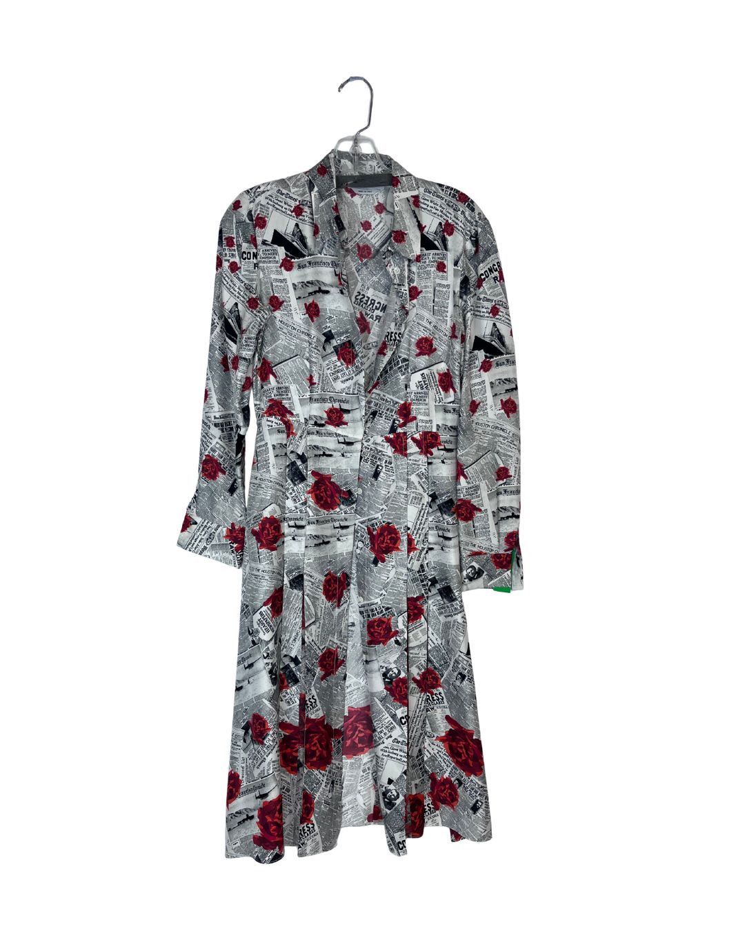 GABRIELA HEARST Newspaper Print Shirt Dress (Size 8)