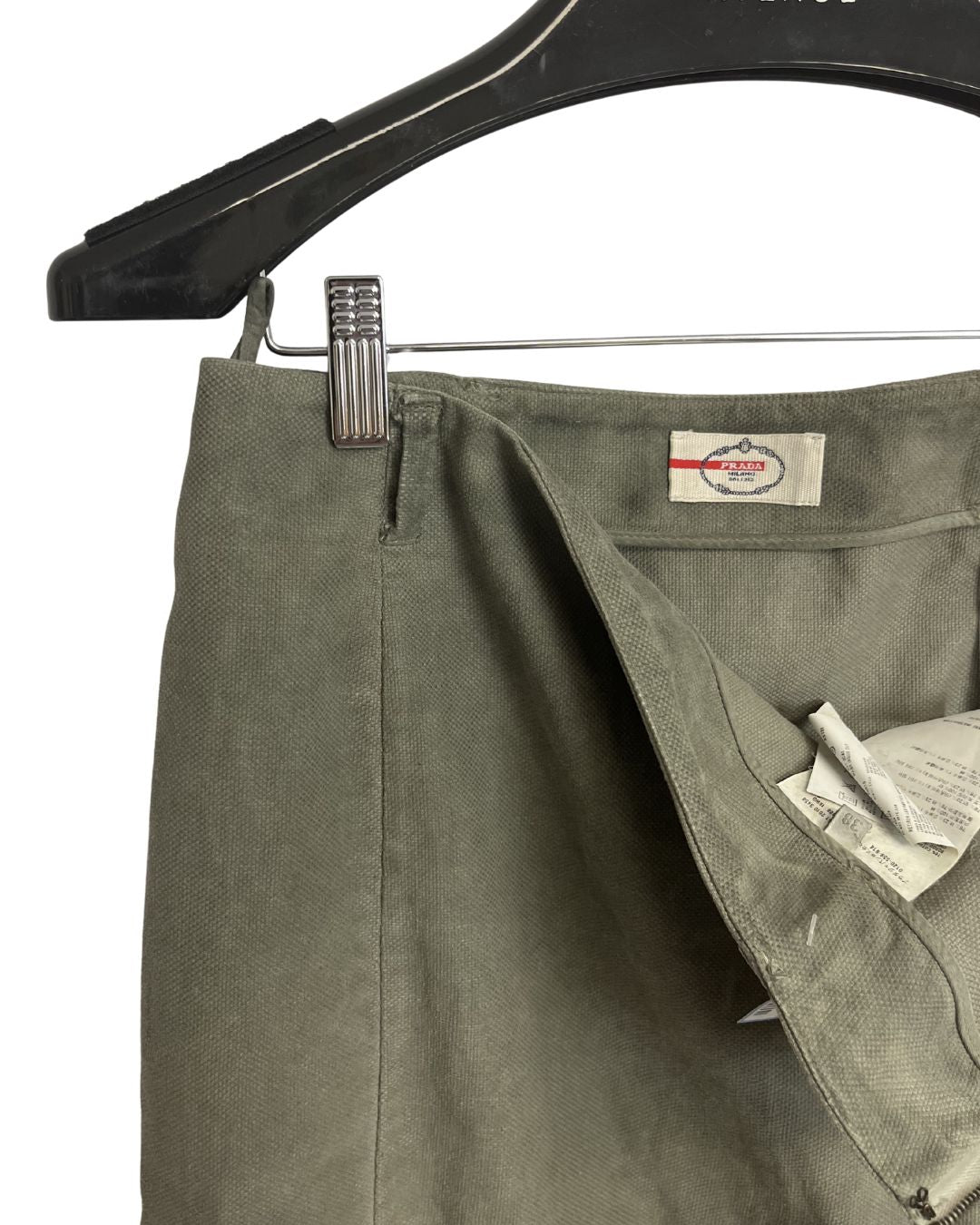 PRADA Olive Green Pencil Skirt (Size XS)