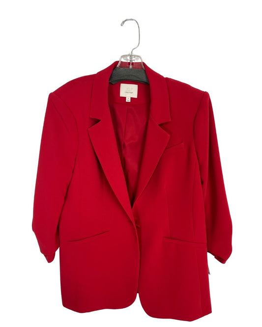 CINQ Á SEPT Crepe Khloe Red Blazer (Size 10)