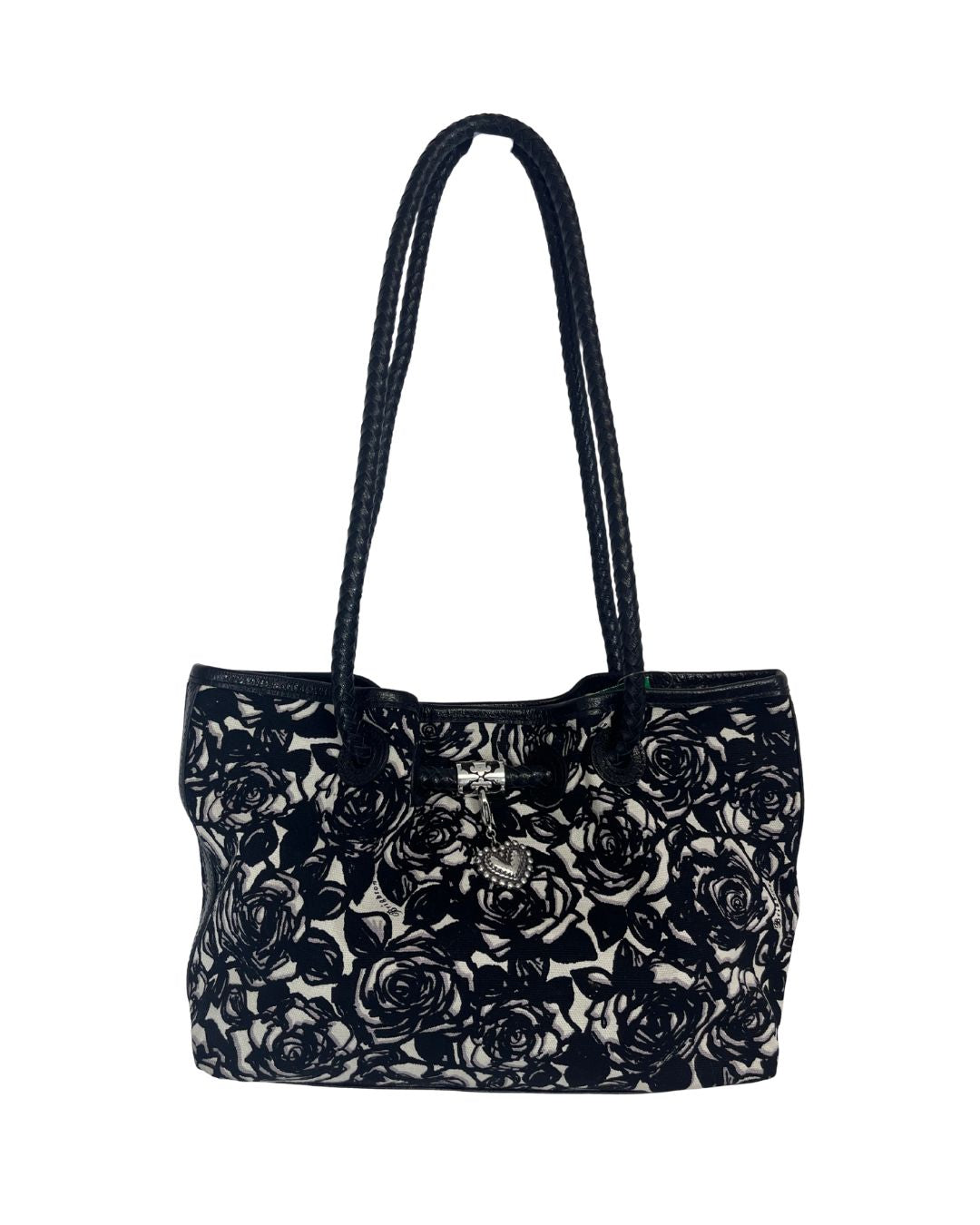 BRIGHTON Black & White Floral Shoulder Bag