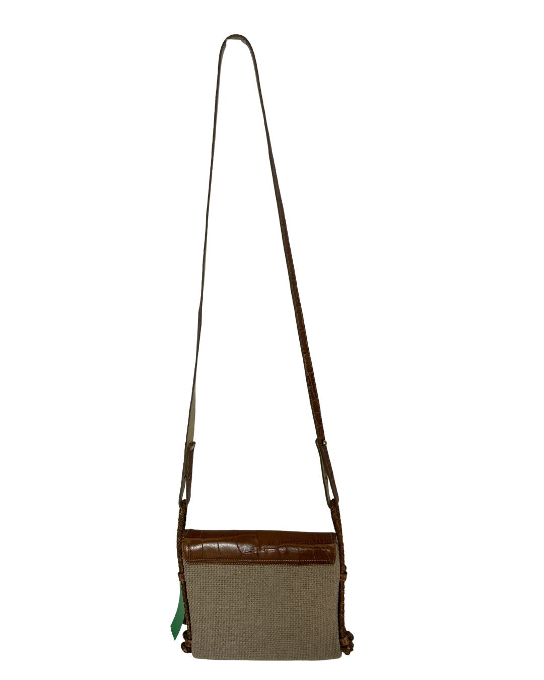BRAHMIN Beige Brown Leather Crossbody Bag