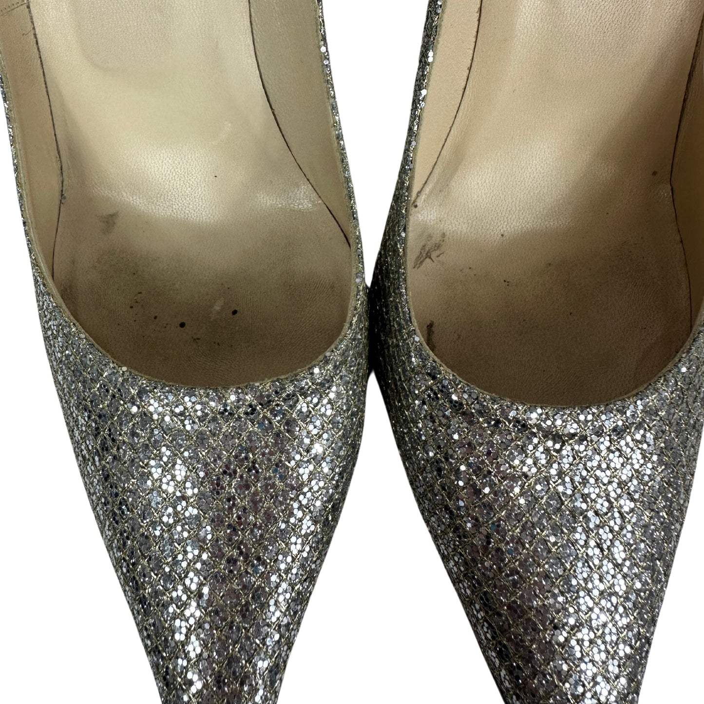 JIMMY CHOO Sparkle Gold Heel Stilettos