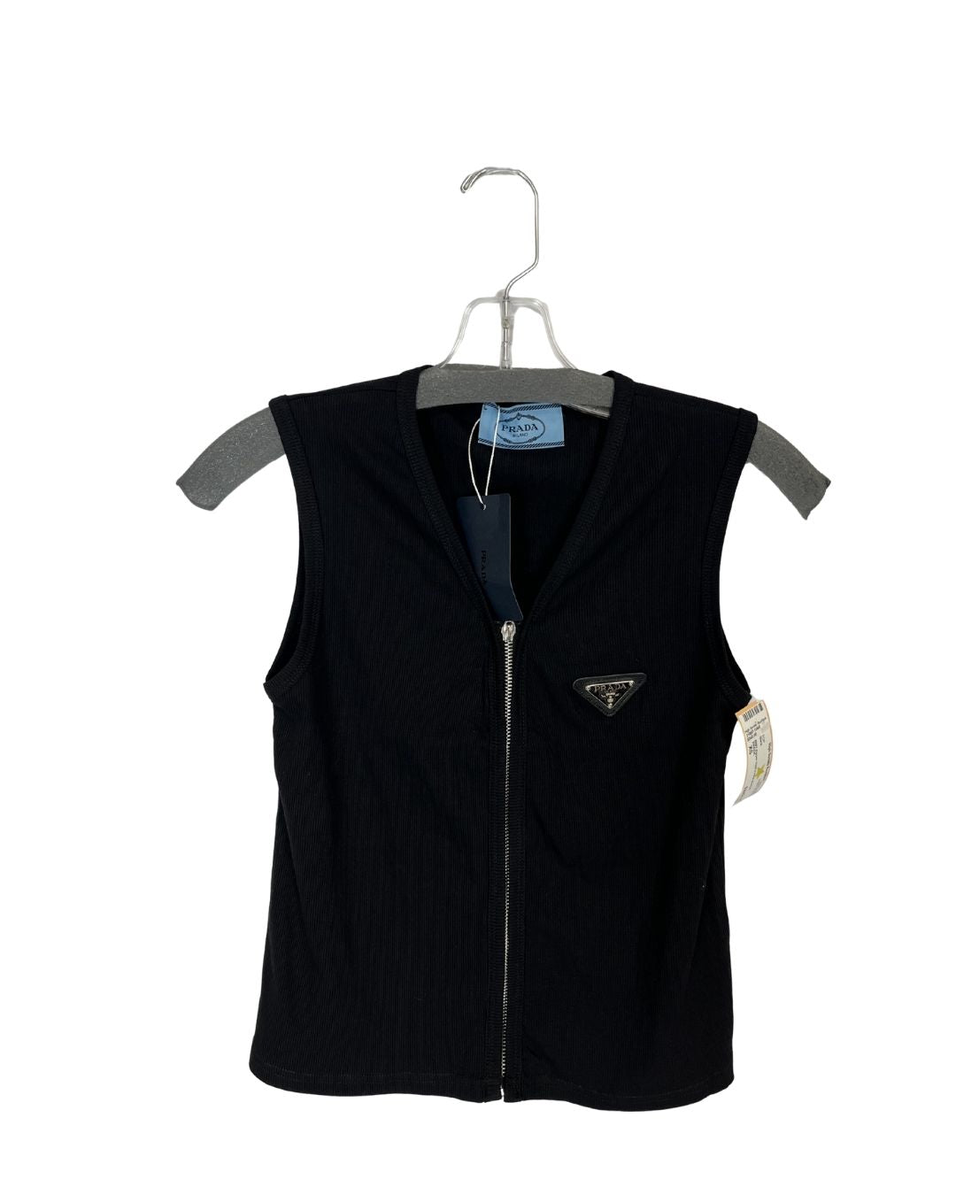 PRADA Black Sleeveless Zipper Tank Top (Size XS)