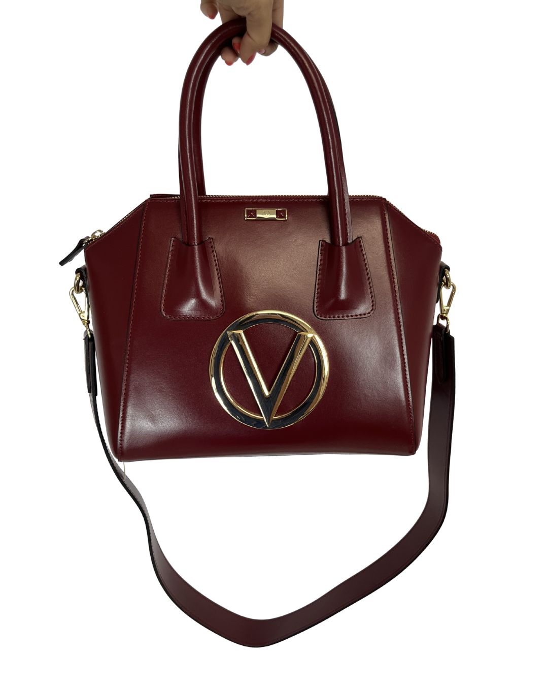 VALENTINO Minimi Forever Burgundy Leather Handbag