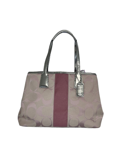 COACH Vintage Signature Stripe Jacquard Pink Shoulder Bag