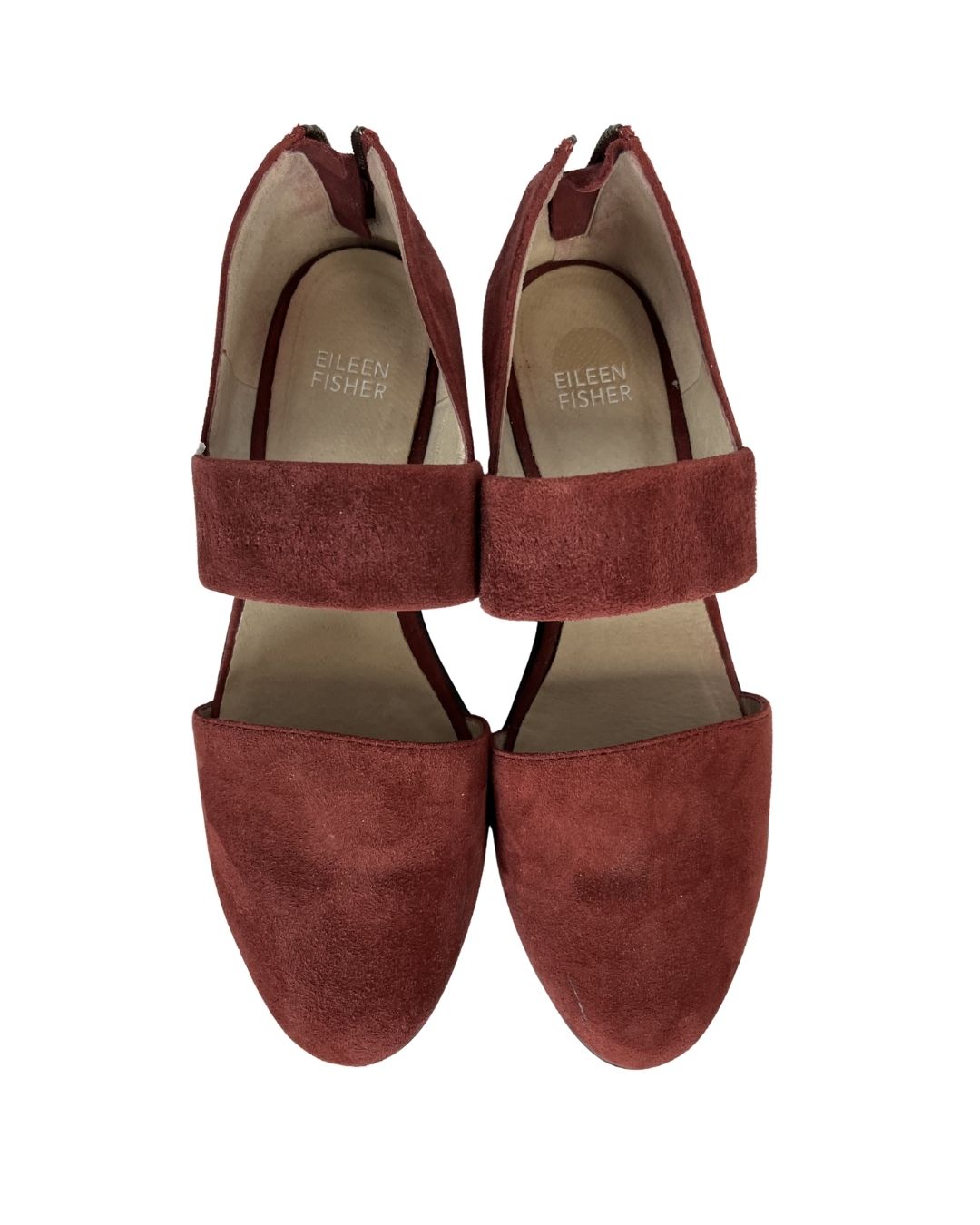 EILEEN FISHER Marlow Red Suede Wedge Shoes (Size 7)